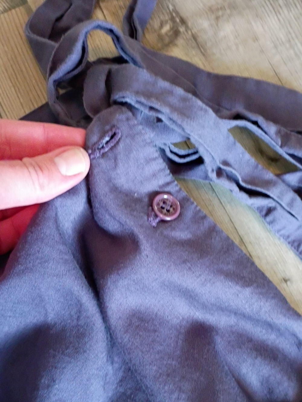 Chloe Purple Cotton Drop Crotch Pants Size 6 - Picture 2 of 6